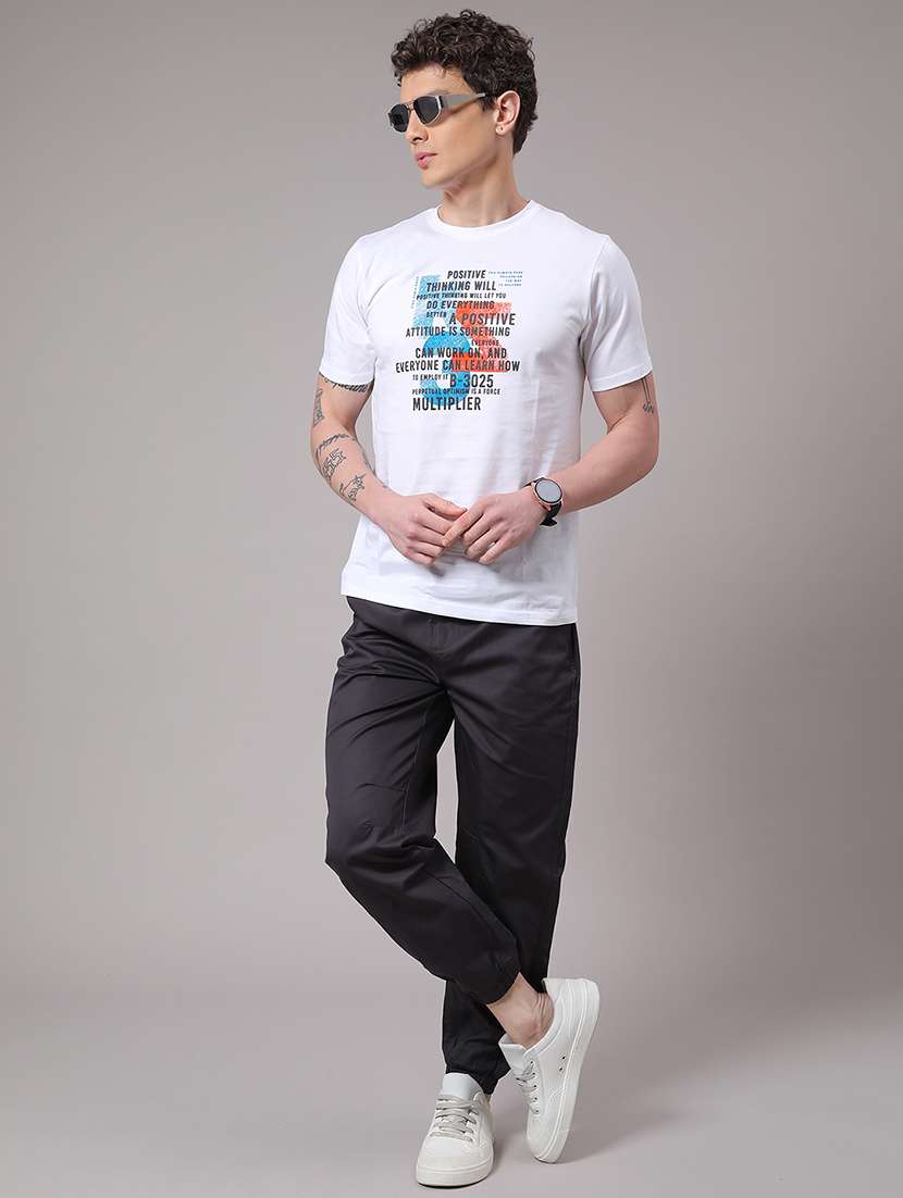 men solid mid rise joggers - 22286397 -  Standard Image - 4