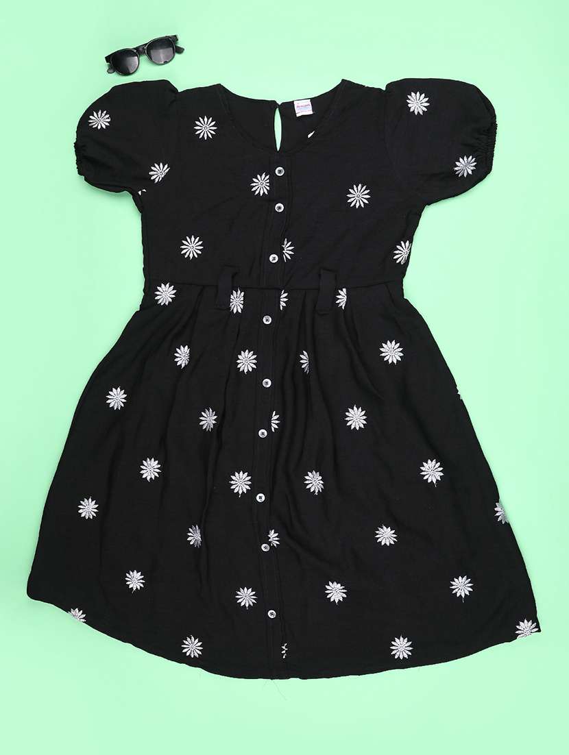 black rayon fit & flare dress - 22286416 -  Standard Image - 1