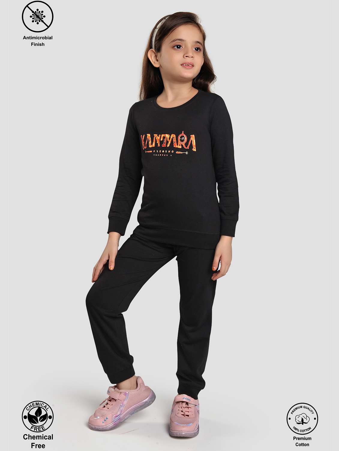 girls printed long sleeve nightwear pyjama set - 22286429 -  Standard Image - 1