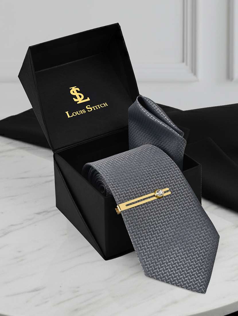 men neck tie set with pocket square & cufflinks brooch tie pin - 22286434 -  Standard Image - 1