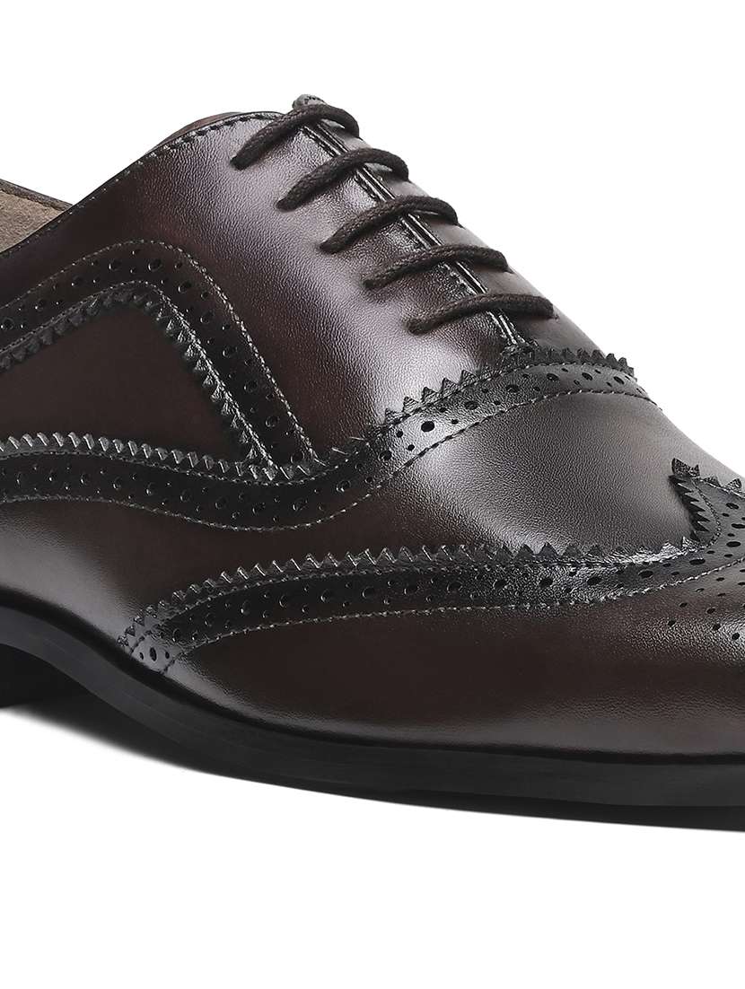 men black solid lace-up derbies - 22286545 -  Standard Image - 4