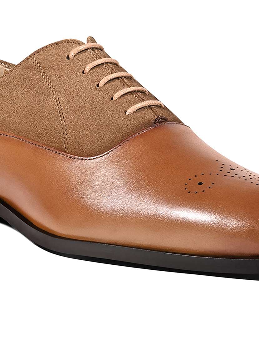 men black solid lace-up derbies - 22286546 -  Standard Image - 4