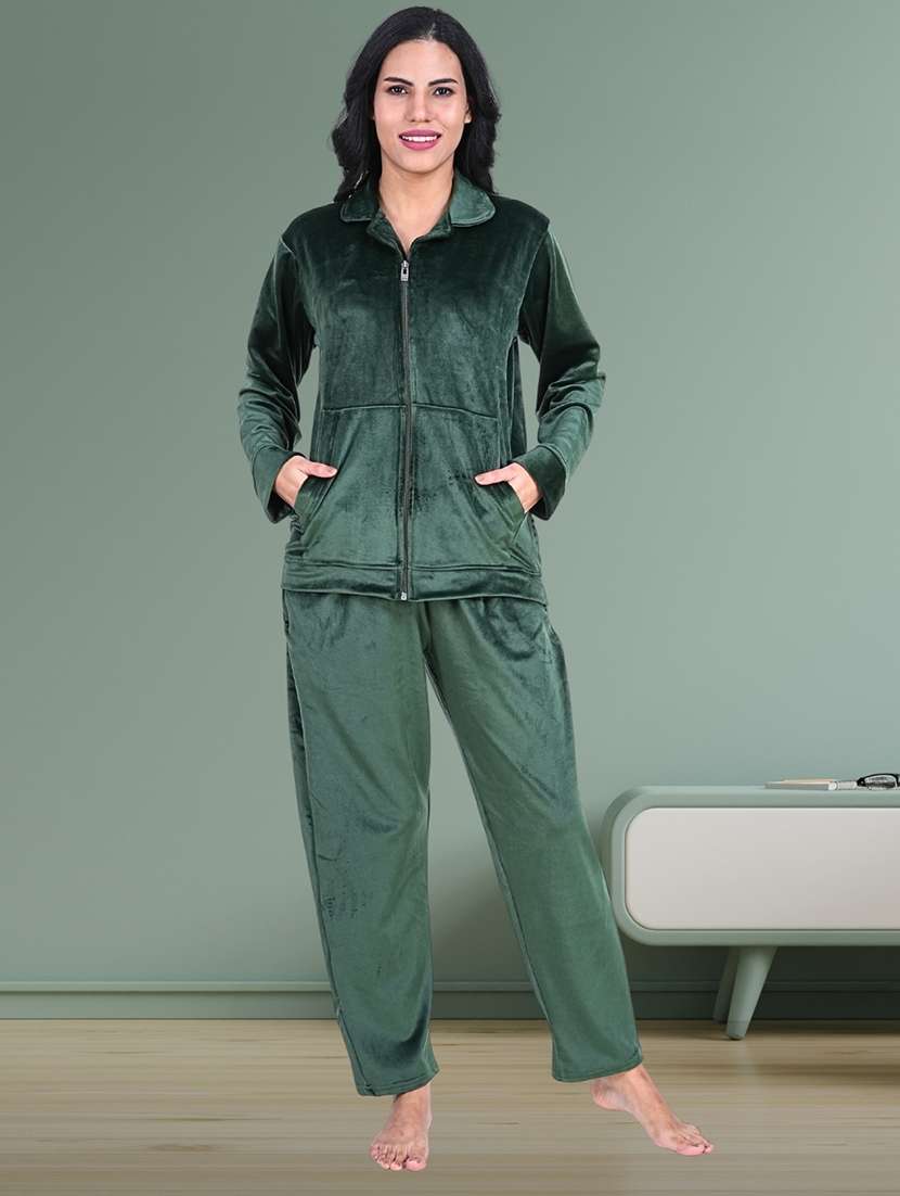 women solid nightwear pyjama set - 22286763 -  Standard Image - 1