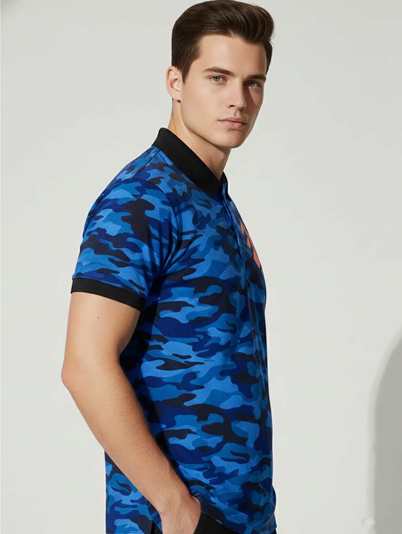 men camouflage short sleeve regular fit polo t-shirt - 22286798 -  Standard Image - 1