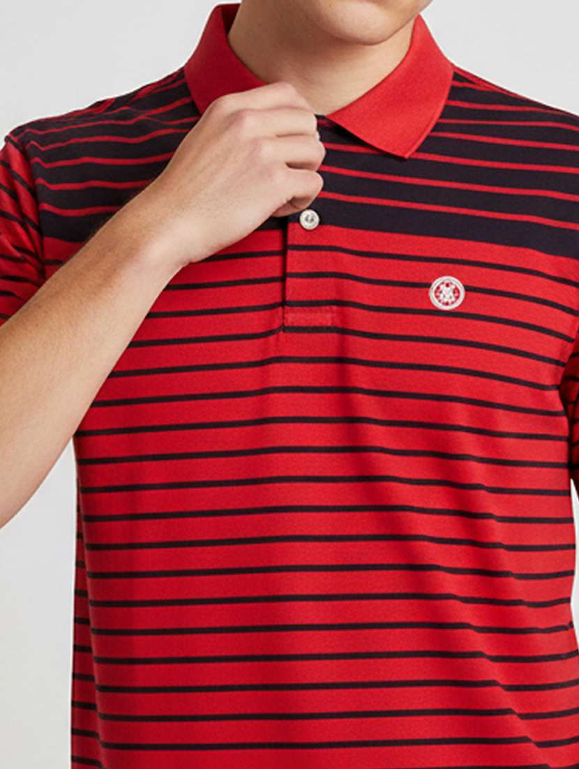 men striped short sleeve regular fit polo t-shirt - 22286800 -  Standard Image - 4