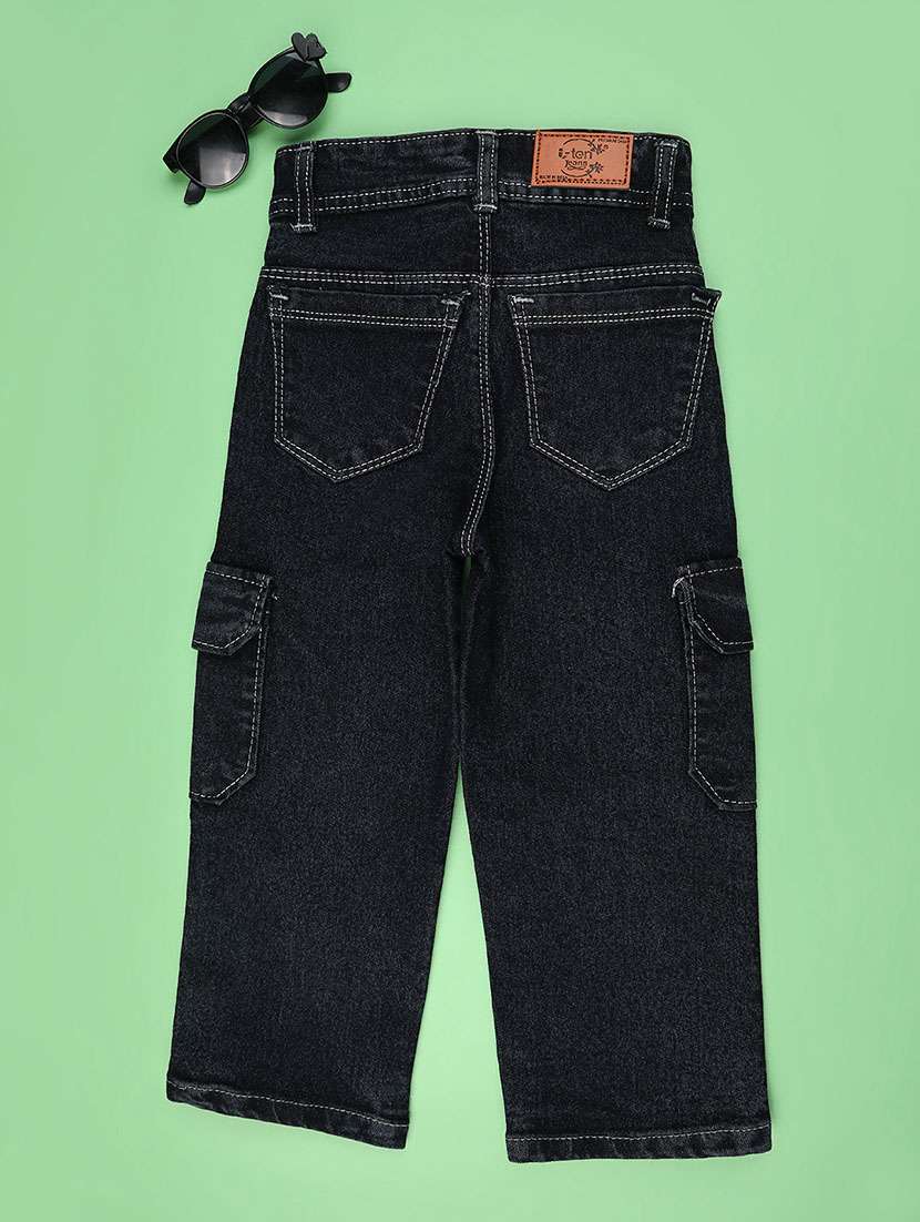 girls plain mid rise relaxed fit cargo - 22286848 -  Standard Image - 1
