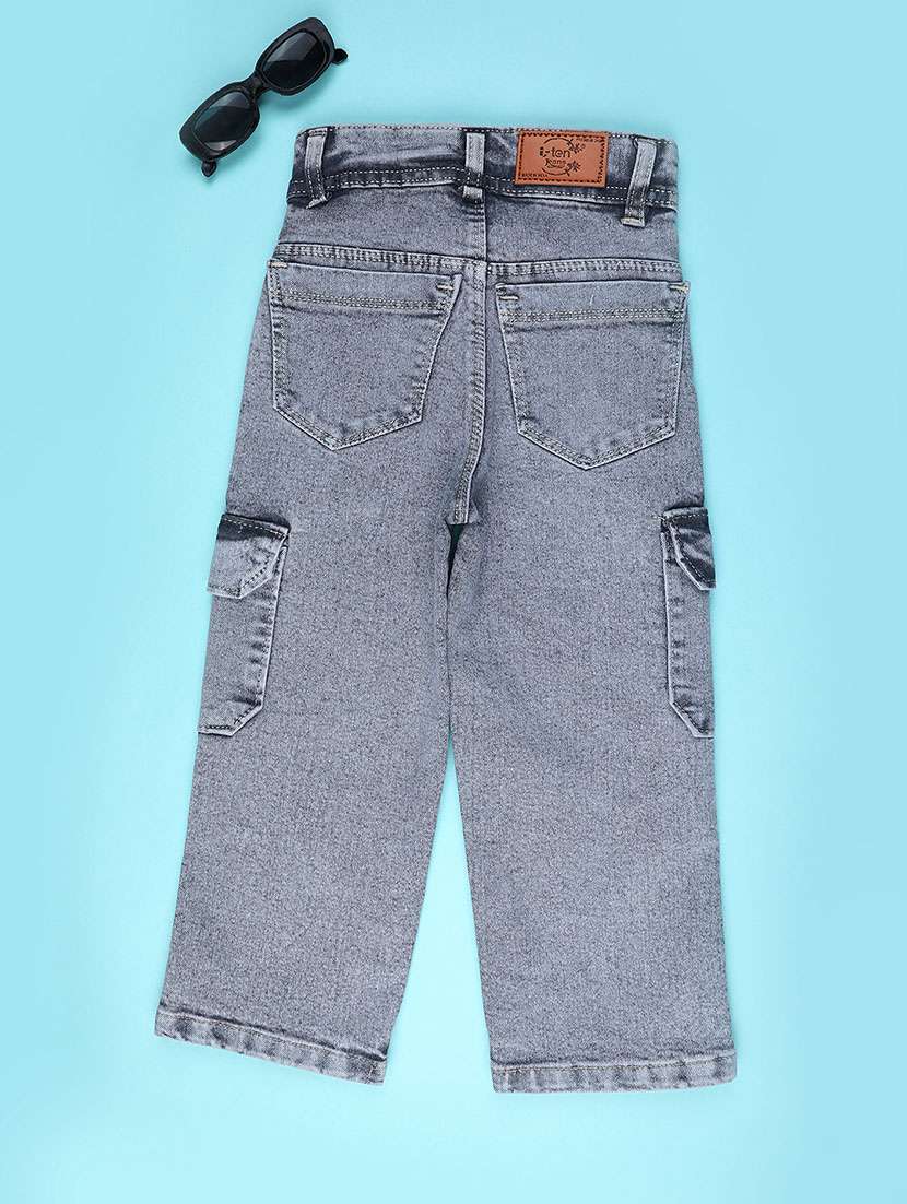 girls plain mid rise relaxed fit cargo - 22286851 -  Standard Image - 1