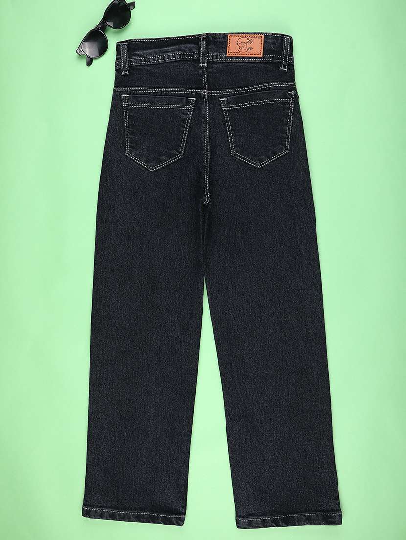 girls plain mid rise straight fit jeans - 22286852 -  Standard Image - 1