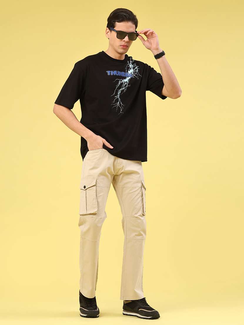 men black cotton blend plain t-shirt - 22286904 -  Standard Image - 4