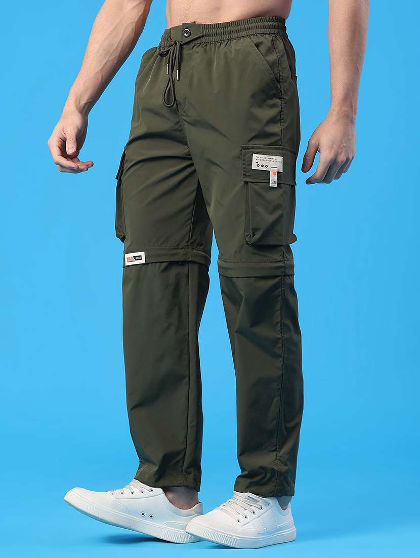 men solid mid rise regular fit cargo - 22286922 -  Standard Image - 1