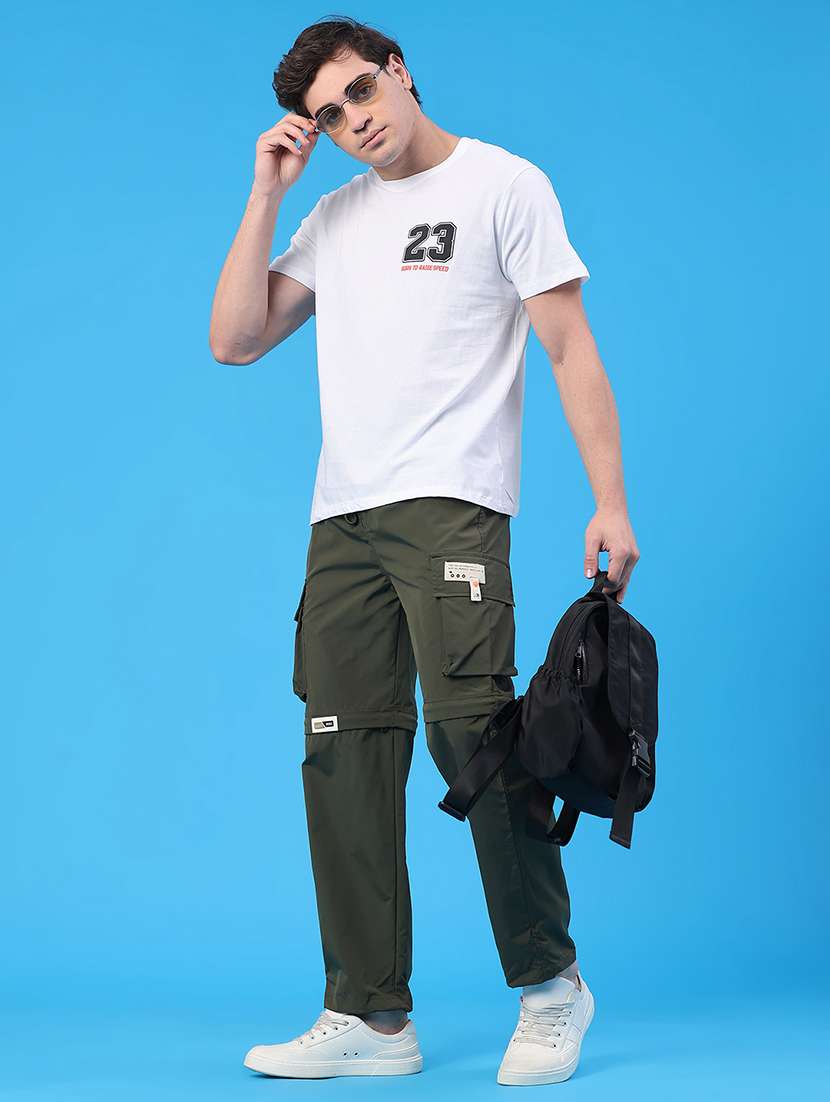 men solid mid rise regular fit cargo - 22286922 -  Standard Image - 4