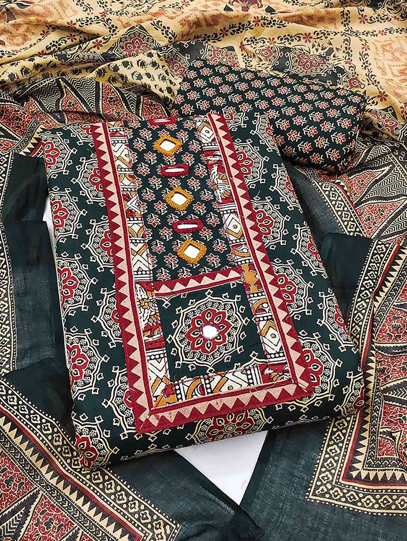 women printed unstitched suit set