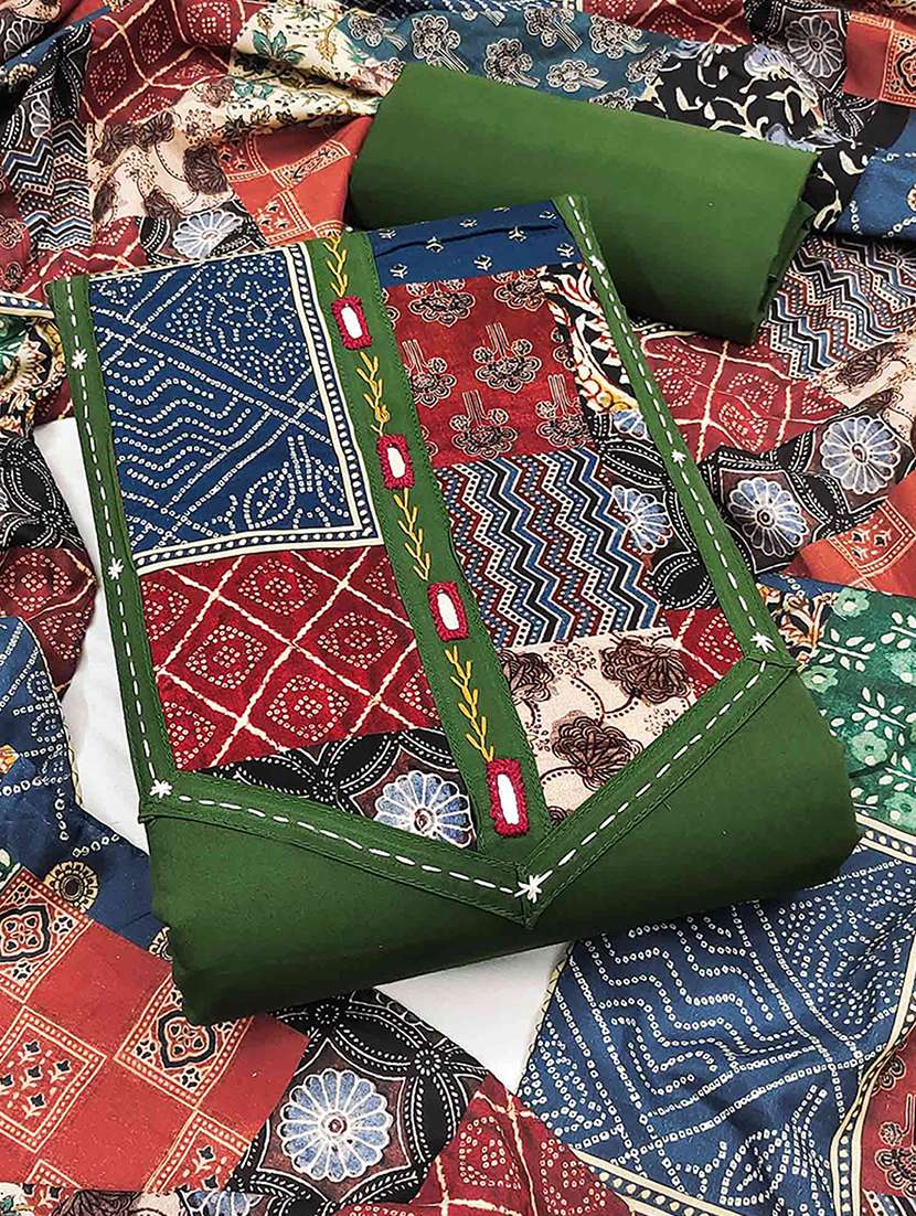 women printed unstitched suit set