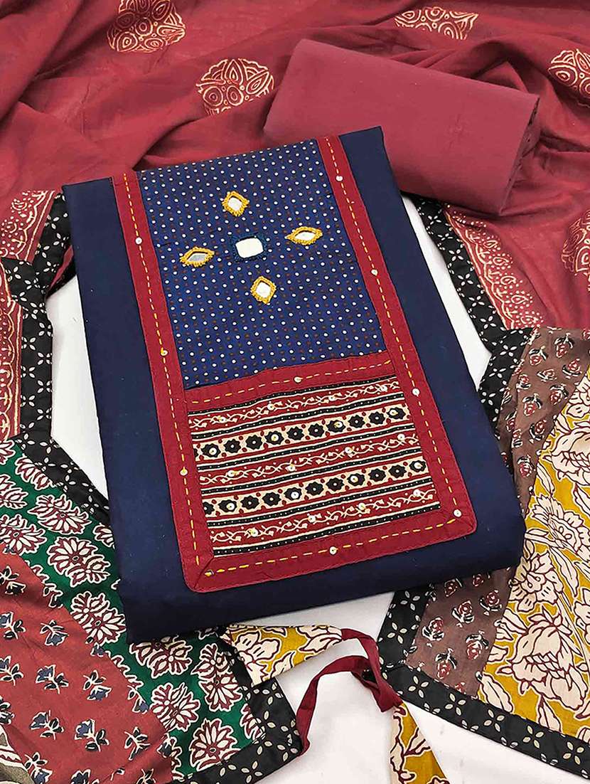 women printed unstitched suit set