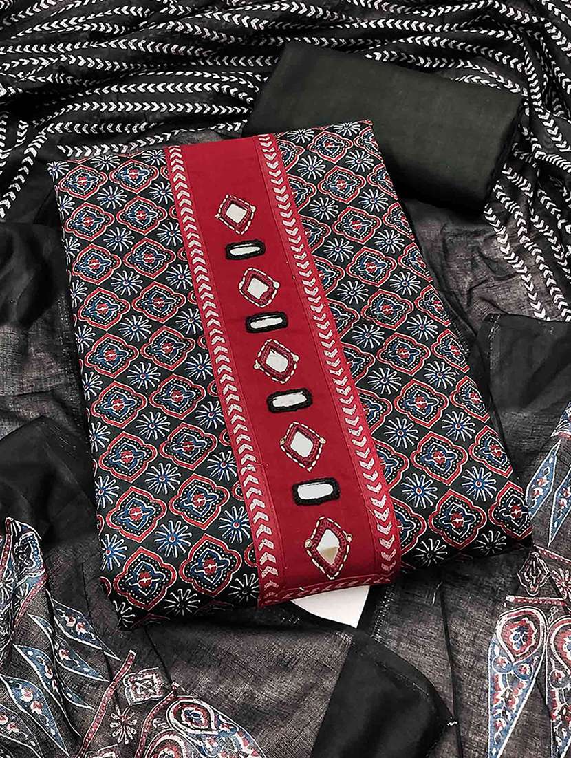 women printed unstitched suit set