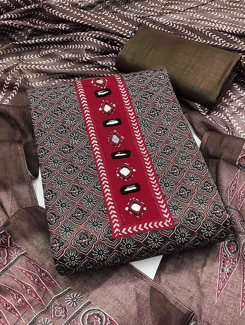 women printed unstitched suit set