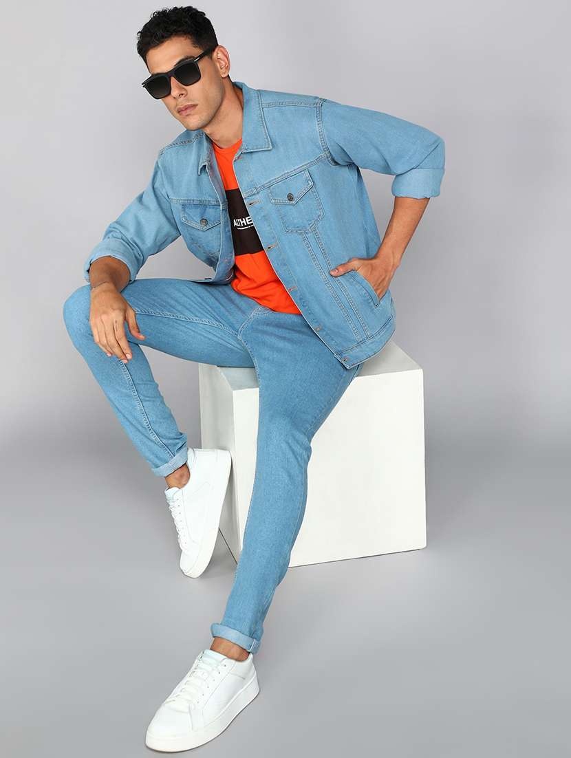 men solid long sleeve denim jacket - 22286951 -  Standard Image - 4