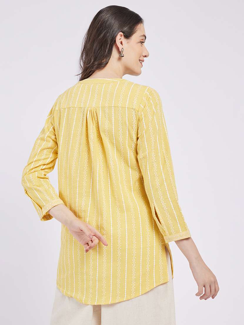 women printed three quarter sleeve a-line kurti - 22287115 -  Standard Image - 1