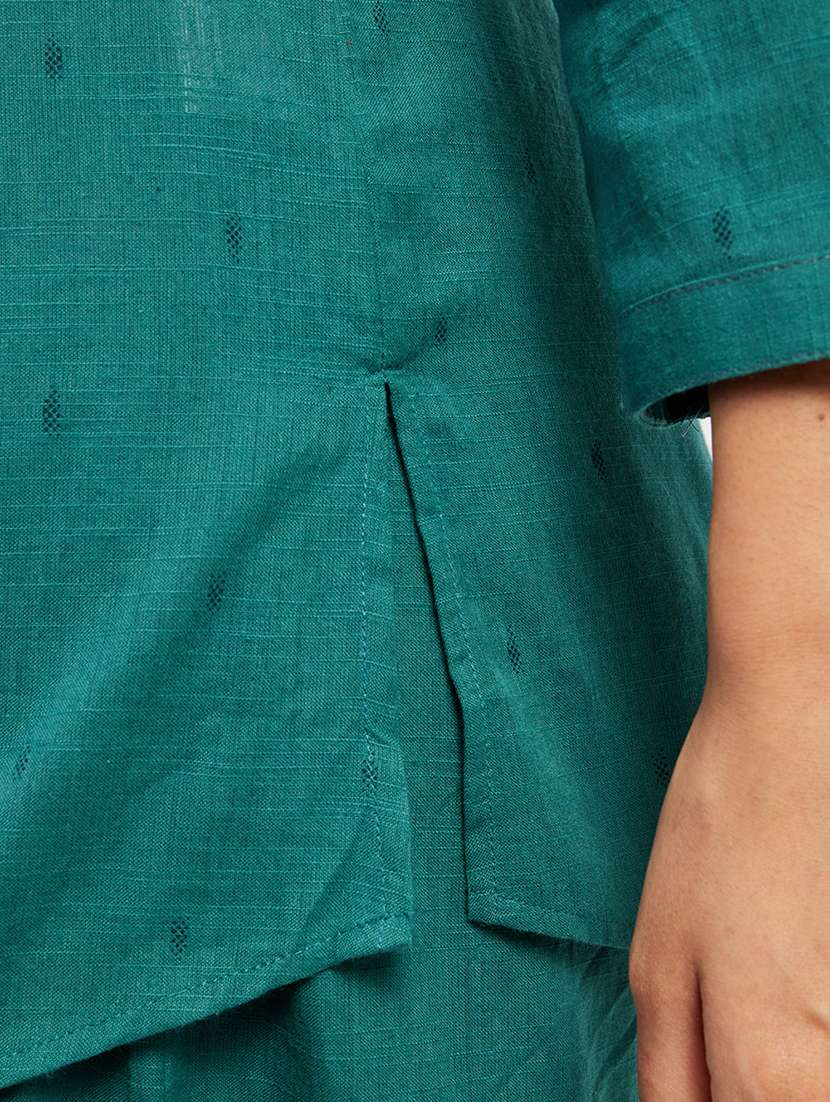 women self design three quarter sleeve a-line kurti - 22287117 -  Standard Image - 4