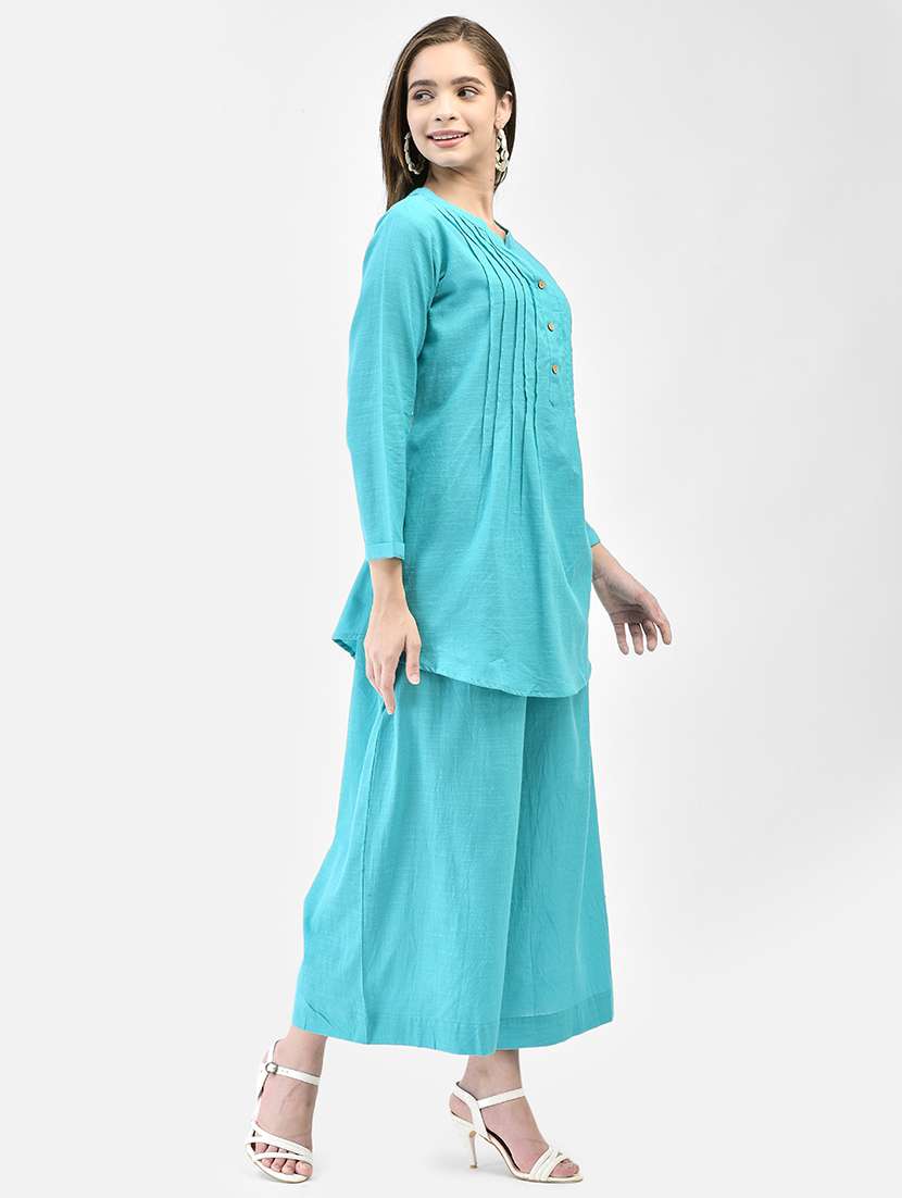 women solid long sleeve a-line kurti - 22287121 -  Standard Image - 1