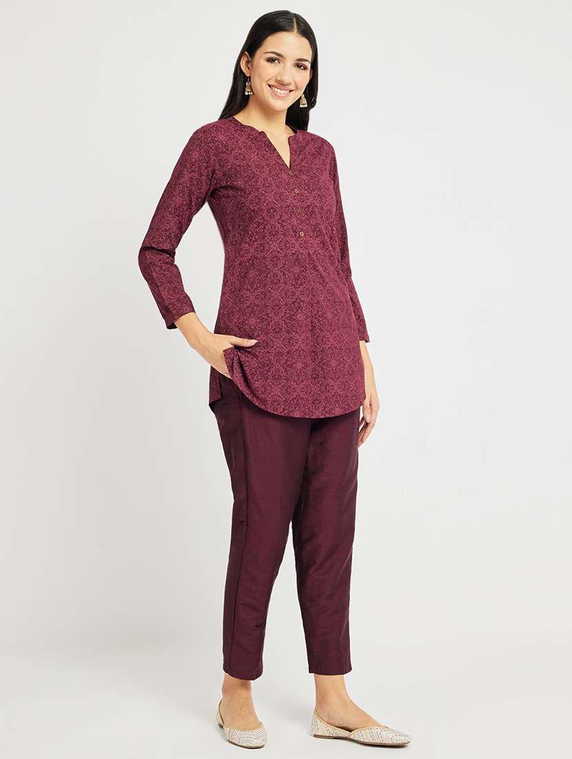 women printed three quarter sleeve a-line kurti - 22287125 -  Standard Image - 1