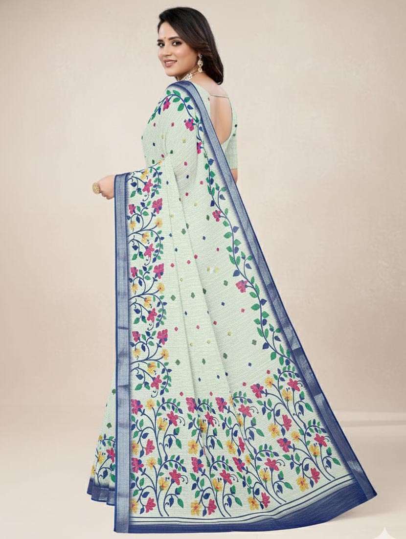 Women Self Design Handloom Saree With Blouse - 22287129 -  Standard Image - 4