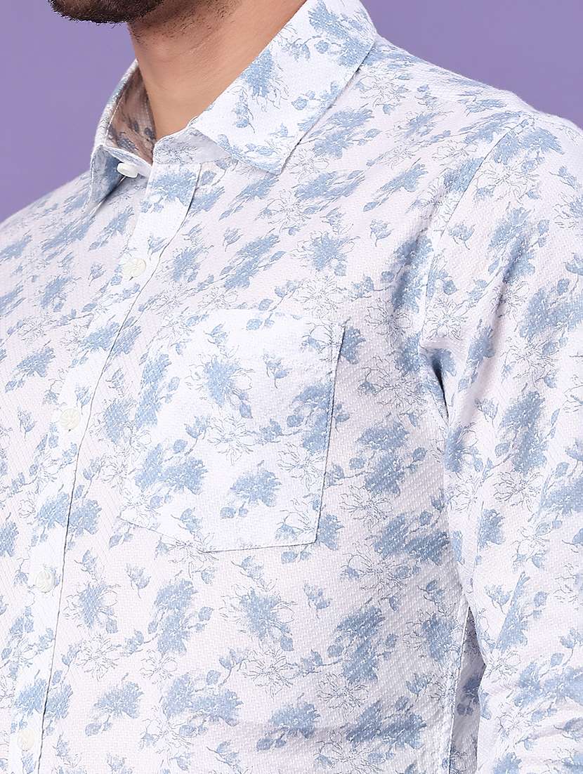 men printed long sleeve collared shirt - 22287304 -  Standard Image - 1