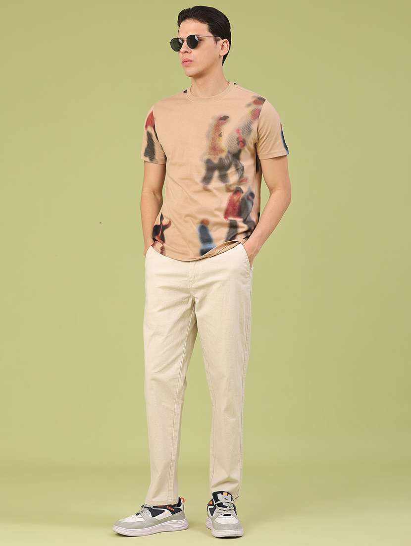 men solid mid rise chinos casual trouser - 22287317 -  Standard Image - 4