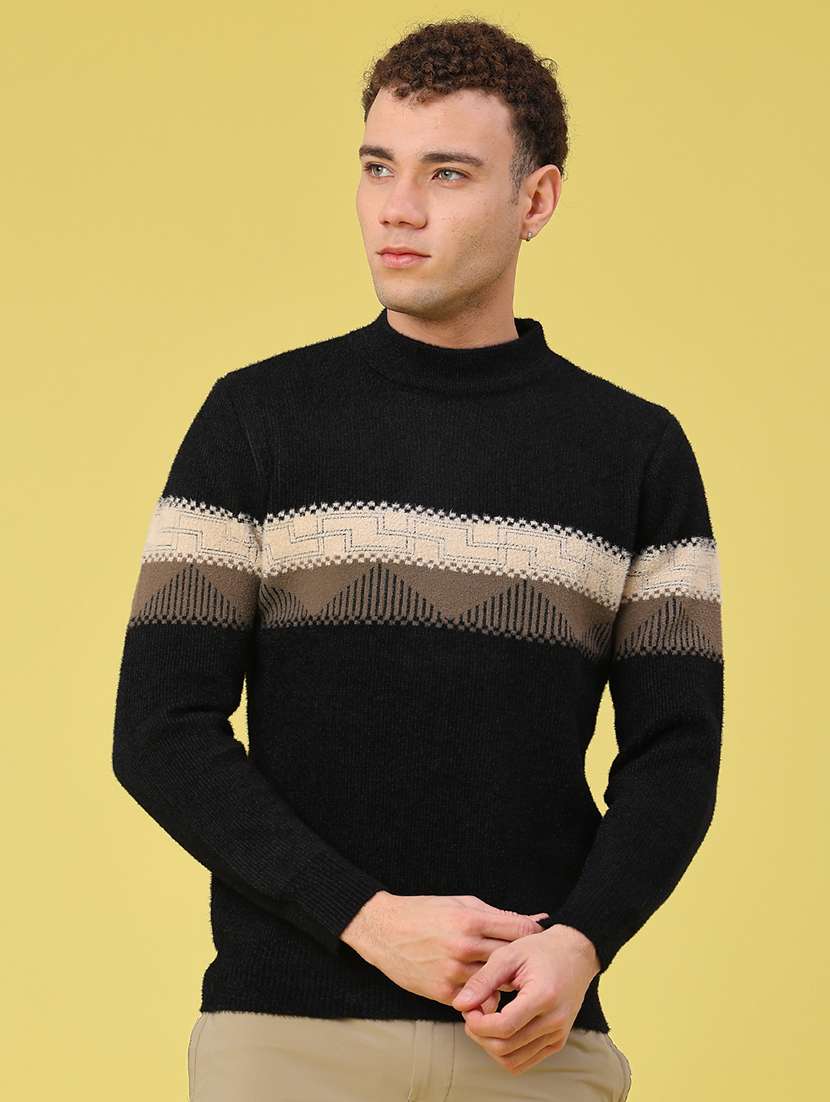 men self design long sleeve regular fit pullover  - 22287361 -  Standard Image - 1