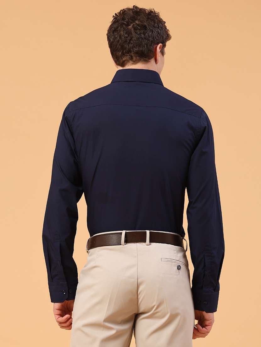 men solid long sleeve slim fit formal shirt - 22287376 -  Standard Image - 4