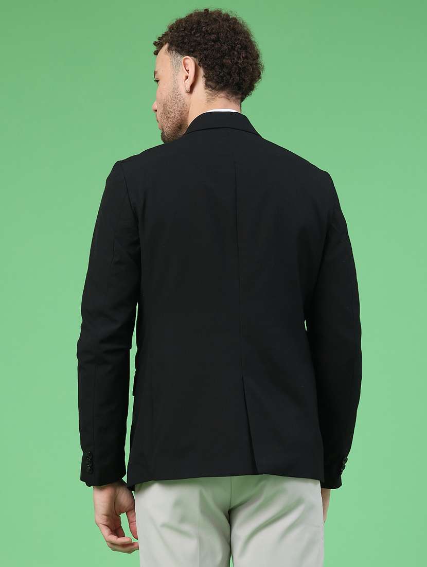 men solid lapel collar single breasted formal blazer - 22287421 -  Standard Image - 4