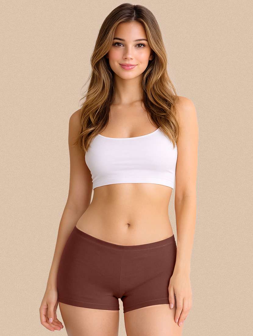 women solid mid rise boy shorts  - 22287624 -  Standard Image - 1