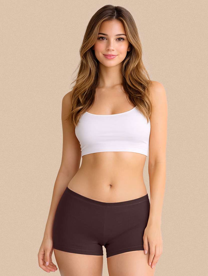 women solid mid rise boy shorts  - 22287625 -  Standard Image - 1