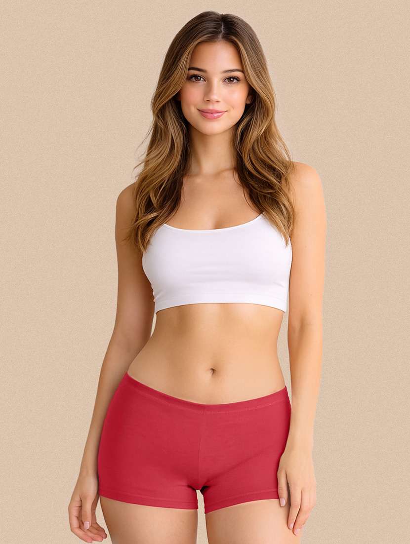 women solid mid rise boy shorts  - 22287627 -  Standard Image - 1