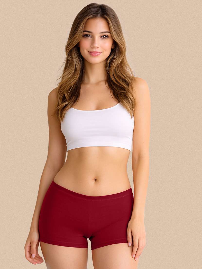 women solid mid rise boy shorts  - 22287628 -  Standard Image - 1