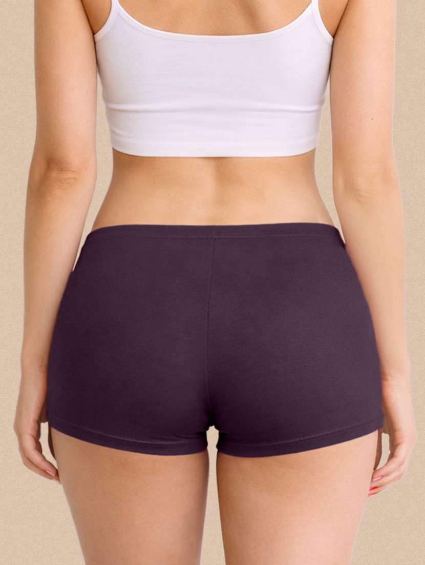 women pack of 3 solid boy shorts panty - 22287694 -  Standard Image - 6