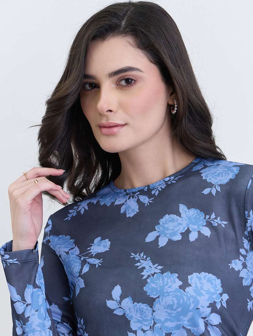 women printed long sleeve a-line dress - 22287830 -  Standard Image - 4