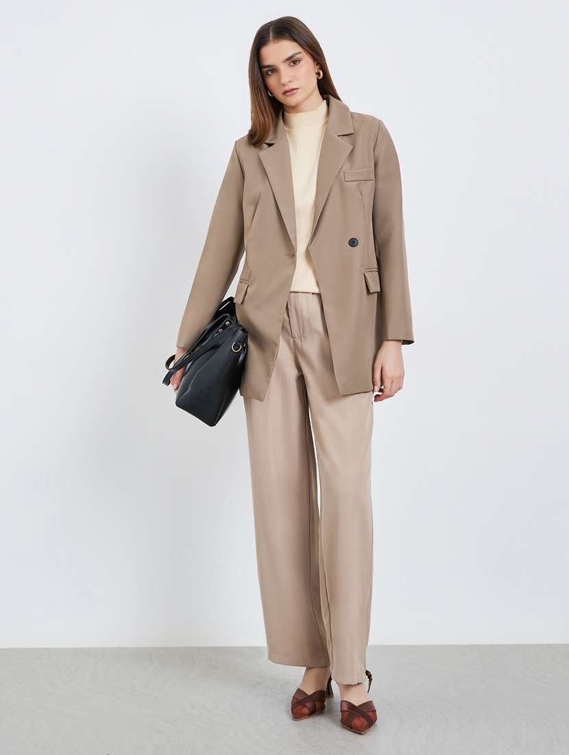 women solid long sleeve double breasted blazer - 22287851 -  Standard Image - 4