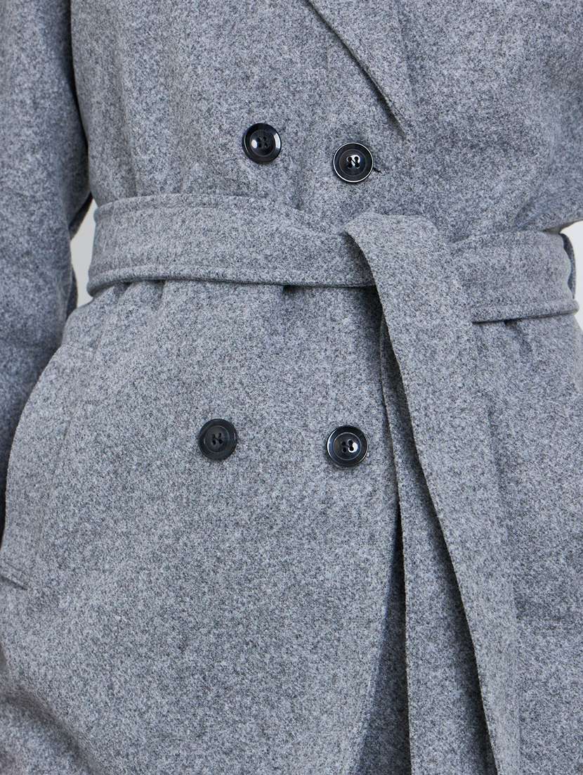 women solid long sleeve double breasted trench coat - 22287857 -  Standard Image - 4