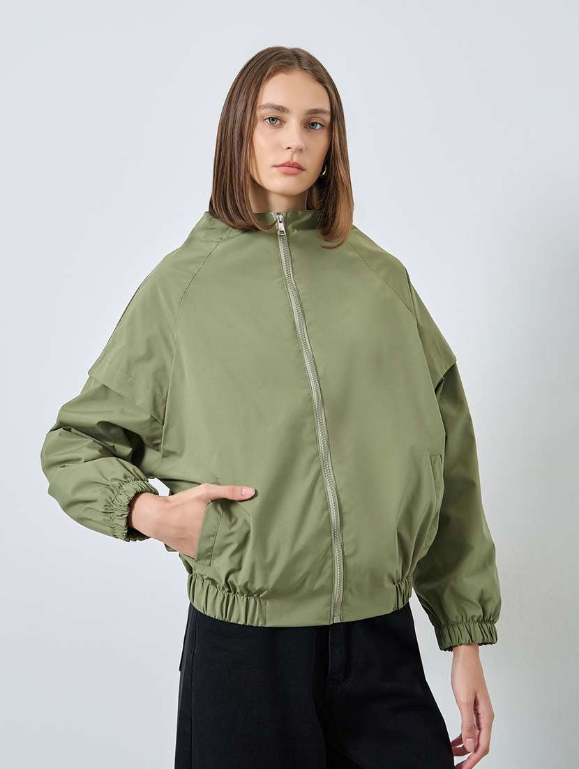 women solid long sleeve oversized jacket - 22287879 -  Standard Image - 1