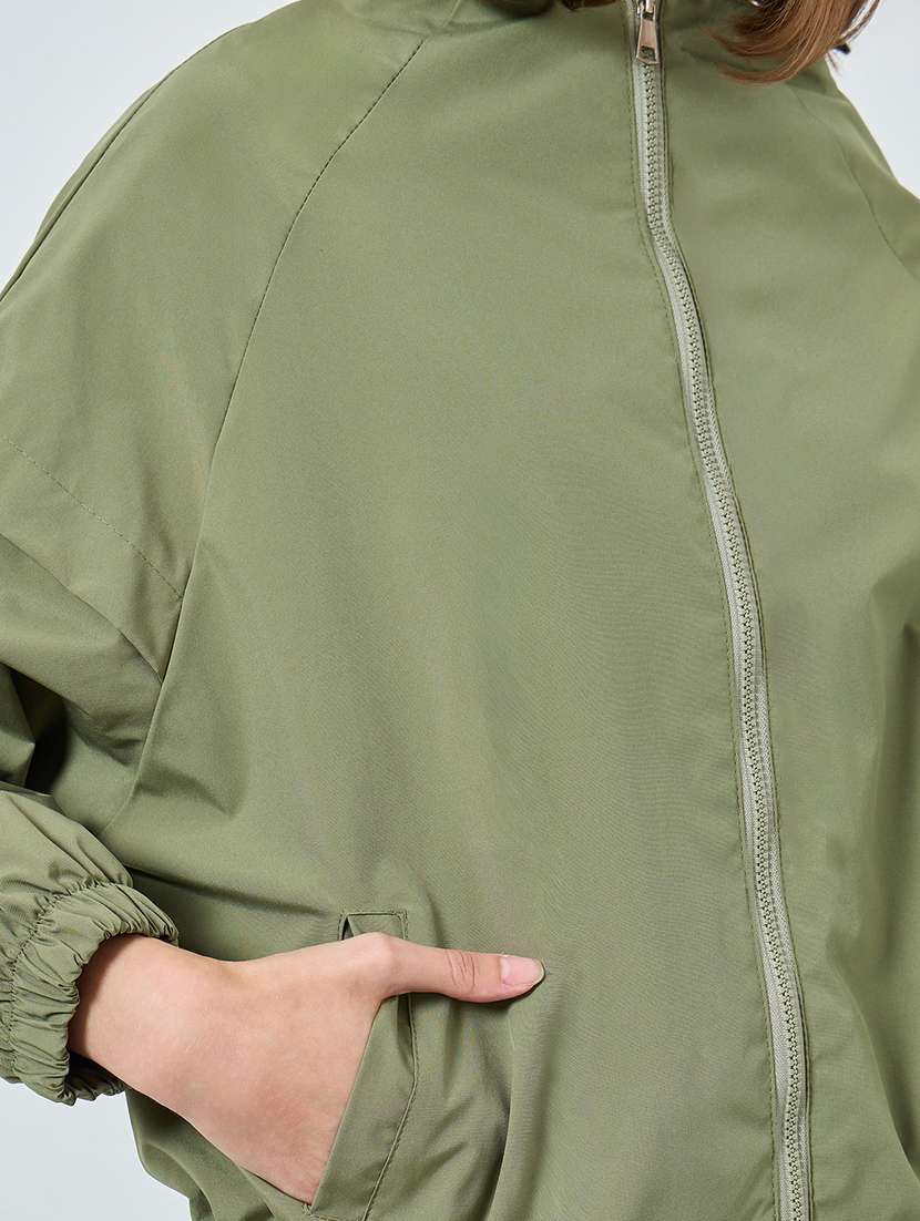 women solid long sleeve oversized jacket - 22287879 -  Standard Image - 4