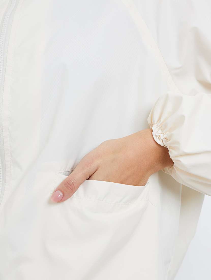 women solid long sleeve hooded windcheater jacket - 22287881 -  Standard Image - 4