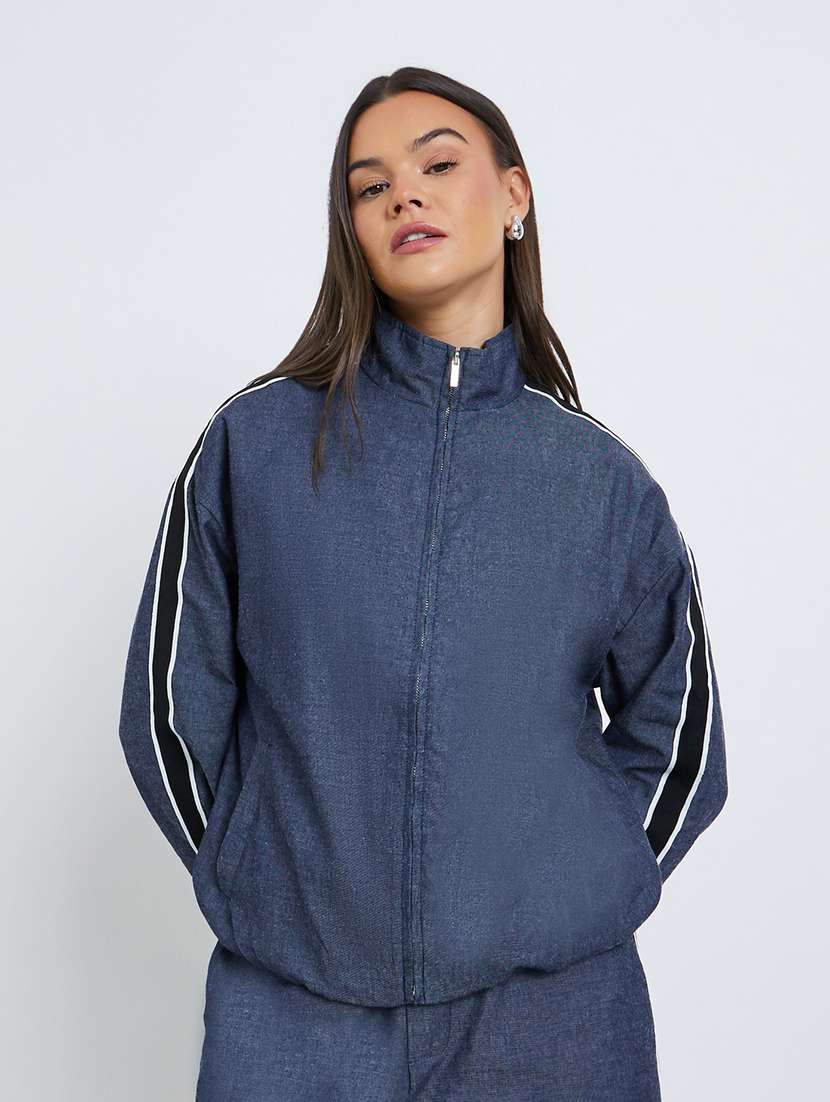 women tapered long sleeve hooded windcheater jacket - 22287884 -  Standard Image - 1