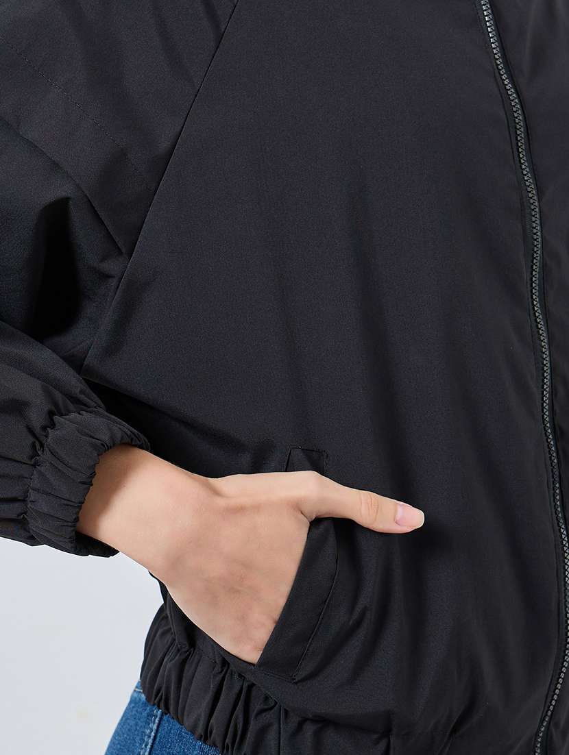 women solid long sleeve oversized jacket - 22287896 -  Standard Image - 4