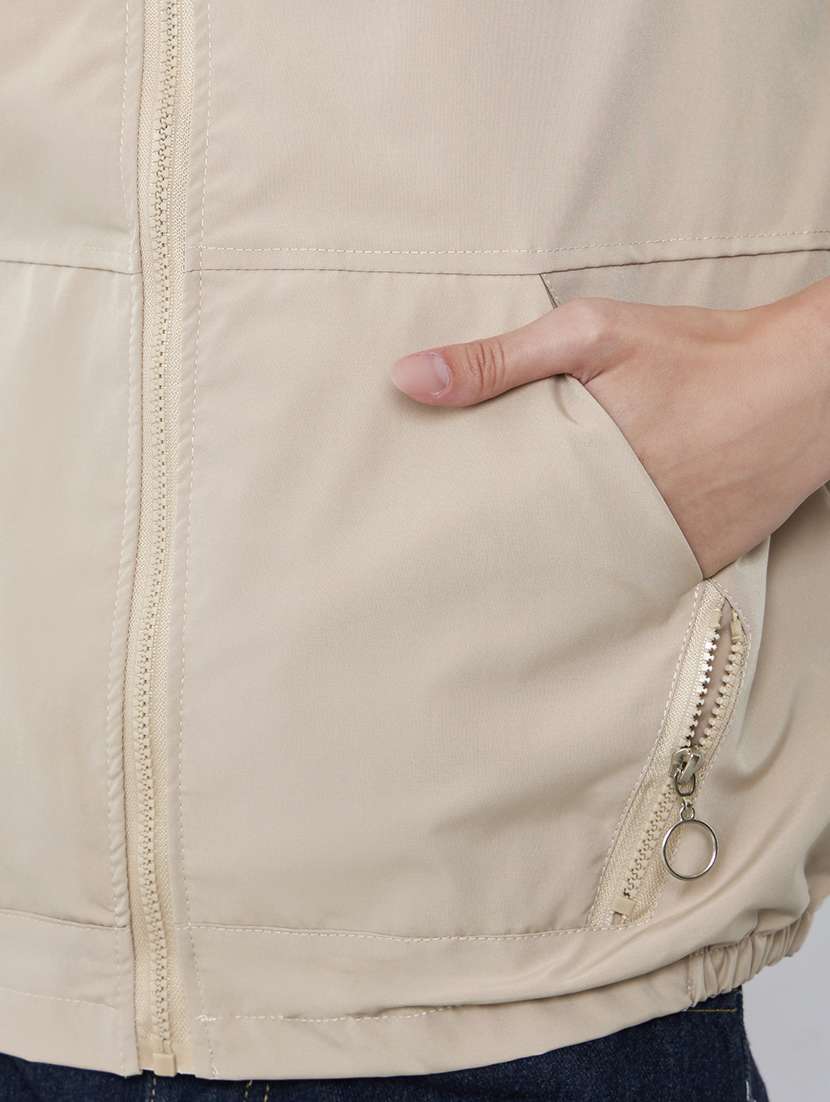 women solid long sleeve hooded oversized jacket - 22287897 -  Standard Image - 4