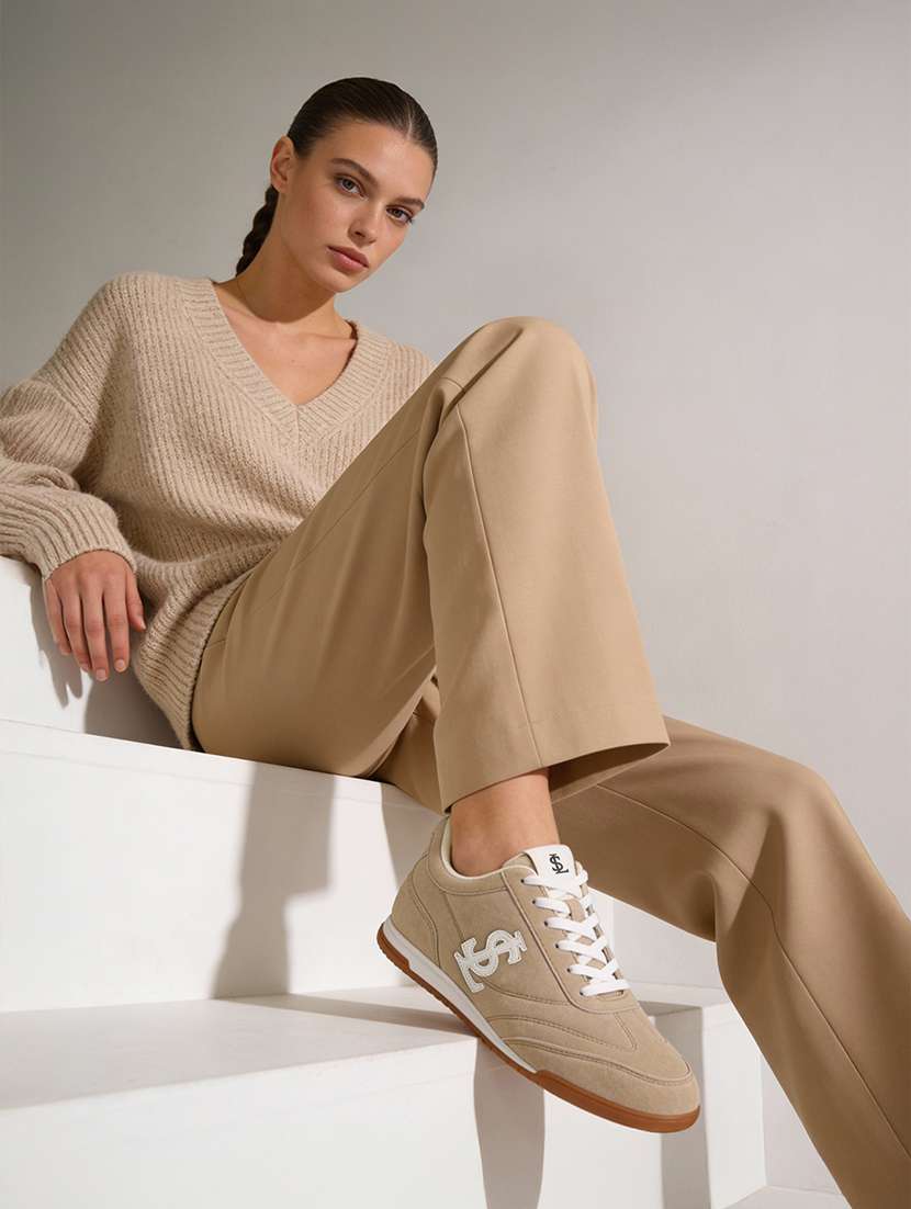 women solid lace-up sneaker - 22287922 -  Standard Image - 1