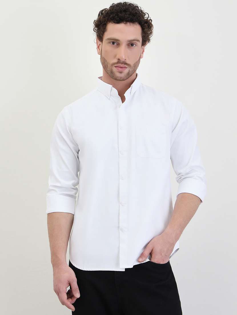 men solid long sleeve regualr fit casual shirt