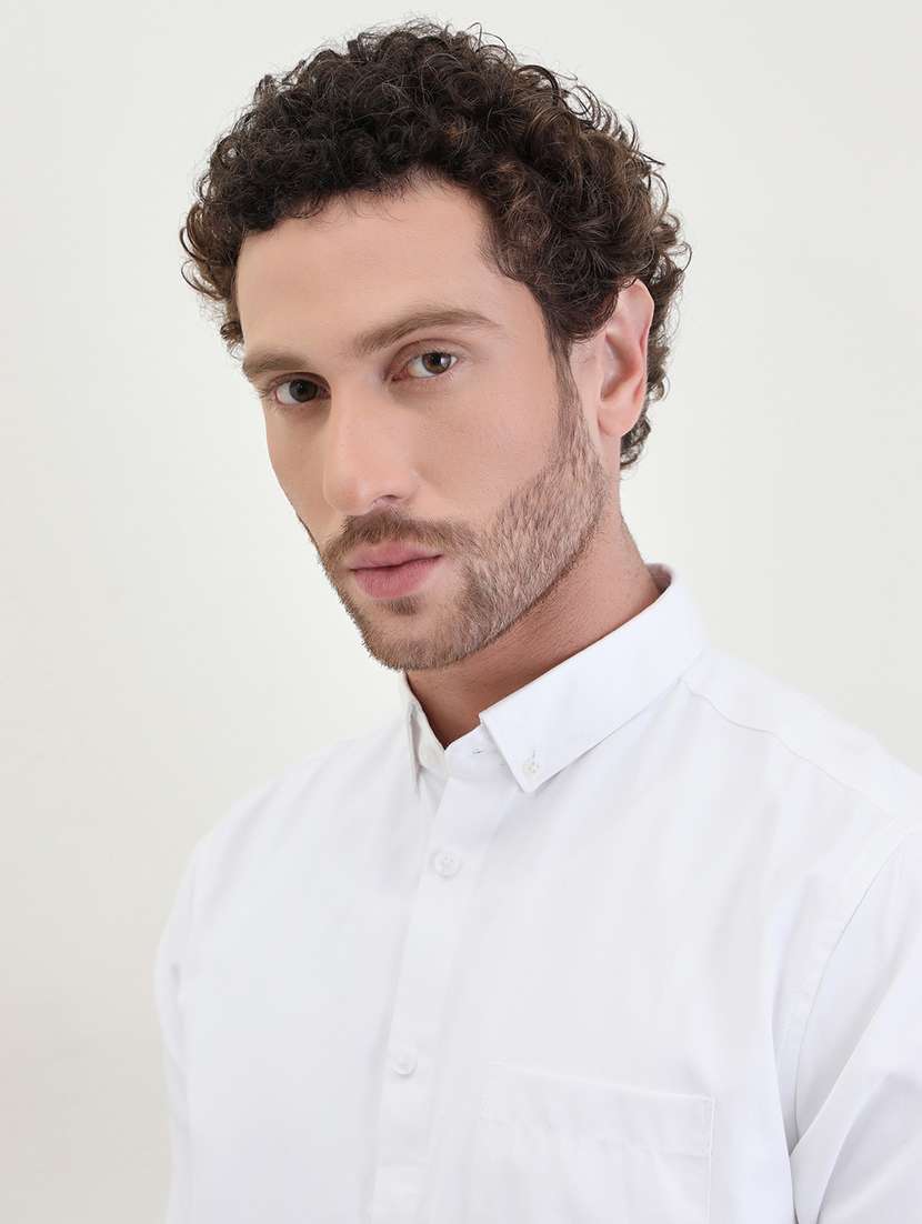 men solid long sleeve regualr fit casual shirt - 22287945 -  Standard Image - 4