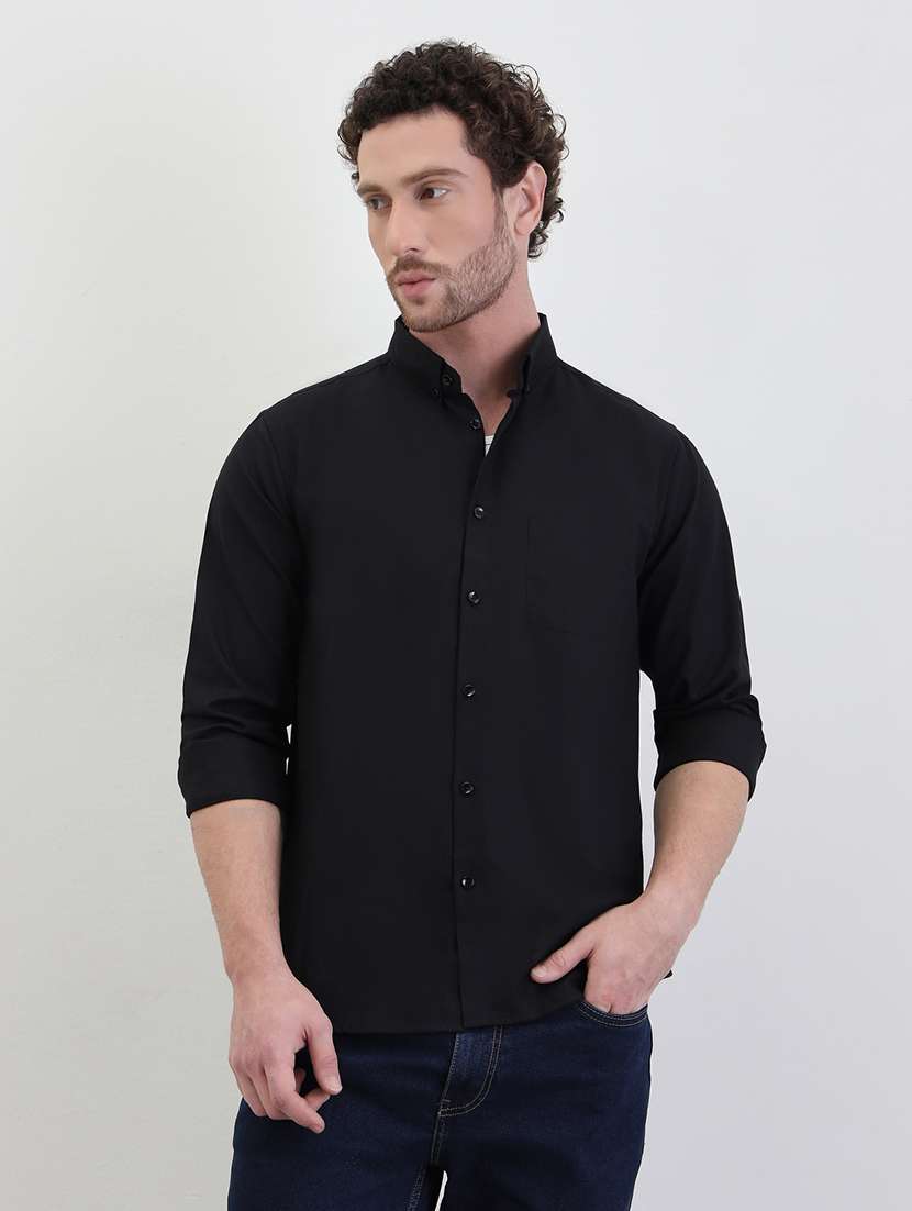 men solid long sleeve regualr fit casual shirt - 22287948 -  Standard Image - 1