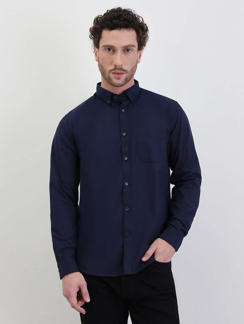 men solid long sleeve regualr fit casual shirt - 22287952 -  Standard Image - 1